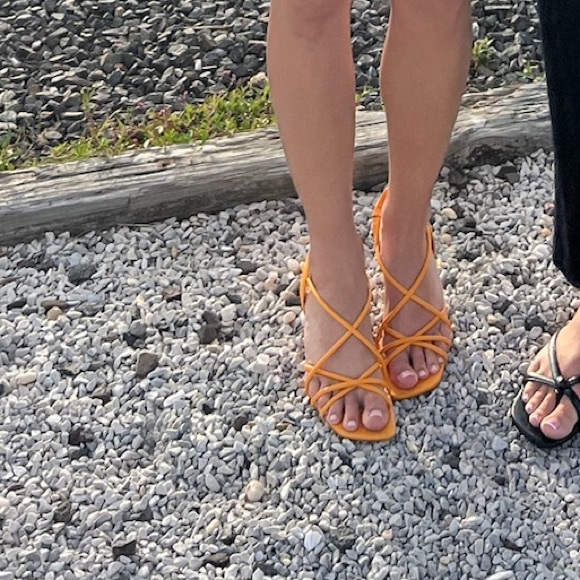 Orange Strappy Heels - Picture 7 of 13